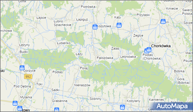 mapa Faliszówka, Faliszówka na mapie Targeo