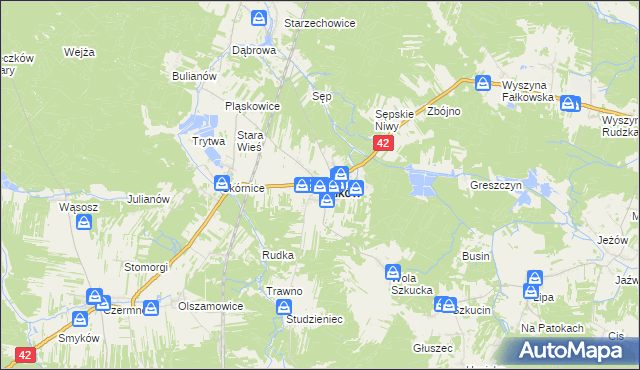 mapa Fałków, Fałków na mapie Targeo