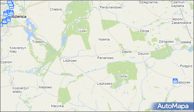 mapa Fanianowo, Fanianowo na mapie Targeo