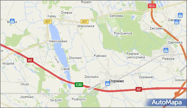 mapa Fiałkowo, Fiałkowo na mapie Targeo