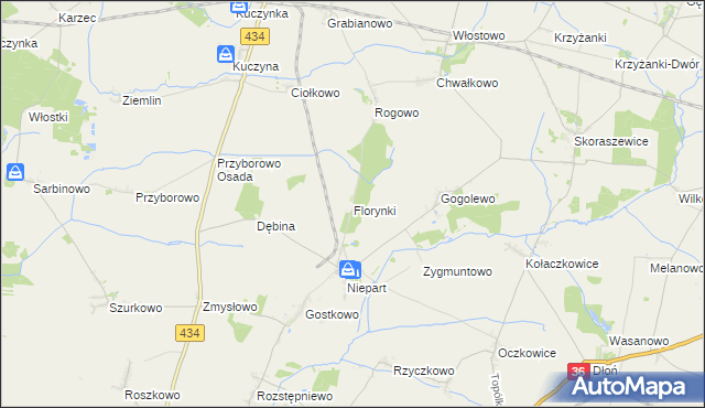 mapa Florynki, Florynki na mapie Targeo