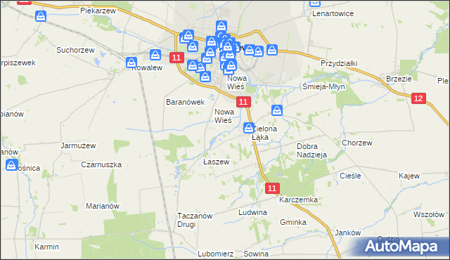 mapa Folusz gmina Pleszew, Folusz gmina Pleszew na mapie Targeo