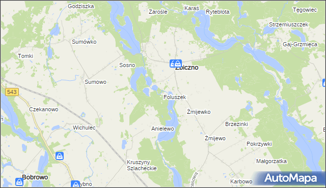 mapa Foluszek, Foluszek na mapie Targeo