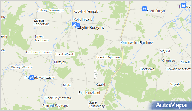 mapa Franki-Dąbrowa, Franki-Dąbrowa na mapie Targeo