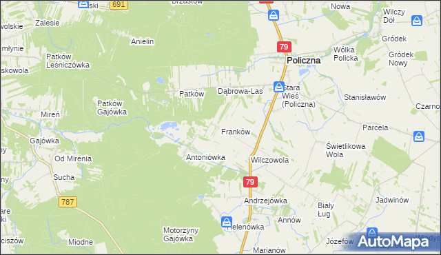 mapa Franków, Franków na mapie Targeo