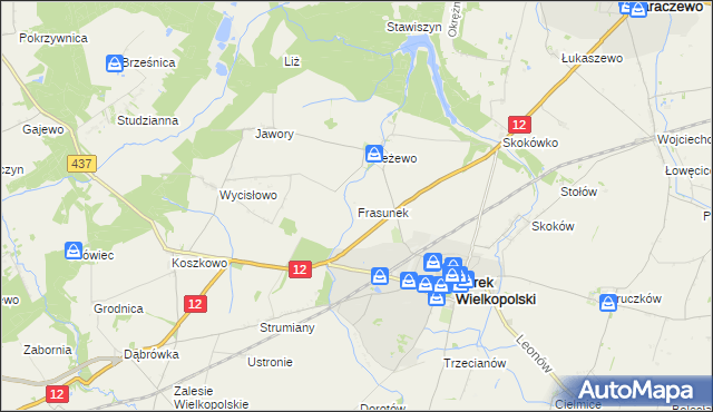 mapa Frasunek, Frasunek na mapie Targeo