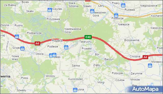 mapa Frywałd, Frywałd na mapie Targeo