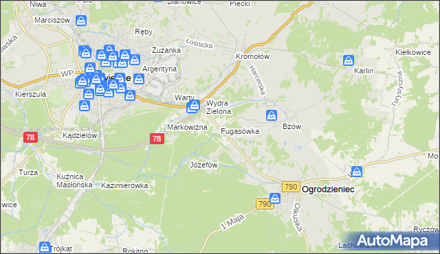 mapa Fugasówka, Fugasówka na mapie Targeo