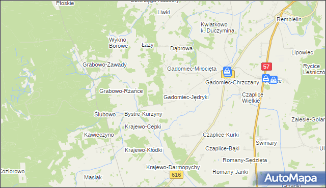 mapa Gadomiec-Jędryki, Gadomiec-Jędryki na mapie Targeo