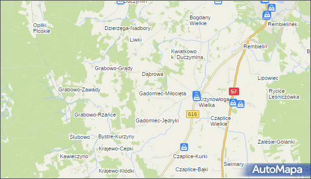 mapa Gadomiec-Peronie, Gadomiec-Peronie na mapie Targeo