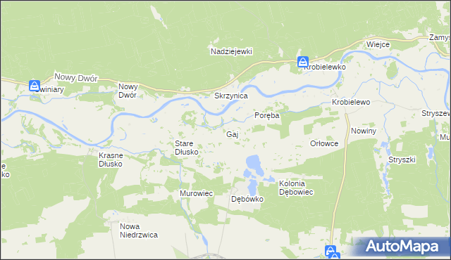 mapa Gaj gmina Przytoczna, Gaj gmina Przytoczna na mapie Targeo