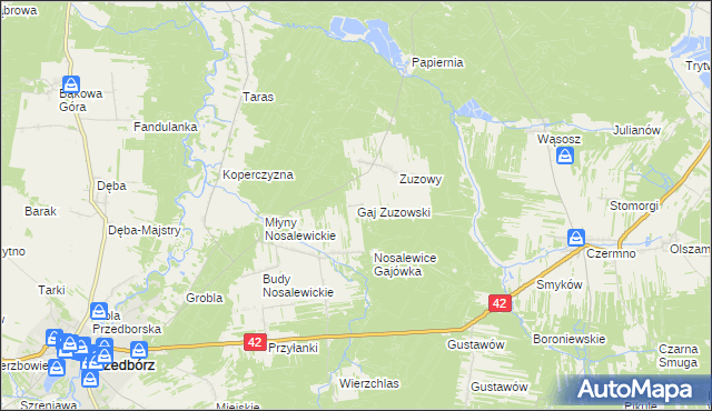mapa Gaj Zuzowski, Gaj Zuzowski na mapie Targeo