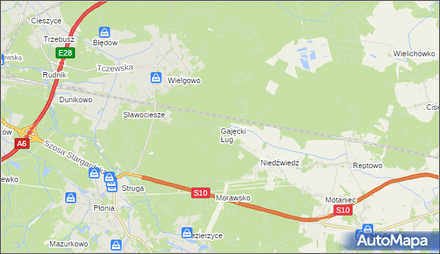mapa Gajęcki Ług, Gajęcki Ług na mapie Targeo