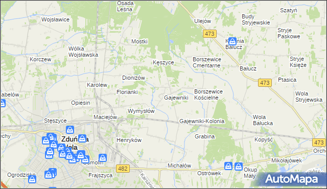 mapa Gajewniki, Gajewniki na mapie Targeo