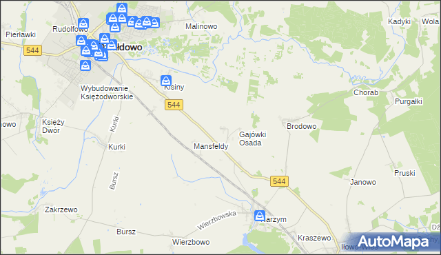 mapa Gajówki, Gajówki na mapie Targeo