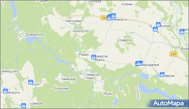 mapa Gałąźnia Wielka, Gałąźnia Wielka na mapie Targeo