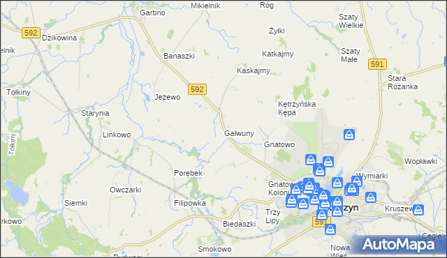 mapa Gałwuny, Gałwuny na mapie Targeo