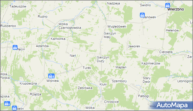mapa Garczyn Duży, Garczyn Duży na mapie Targeo