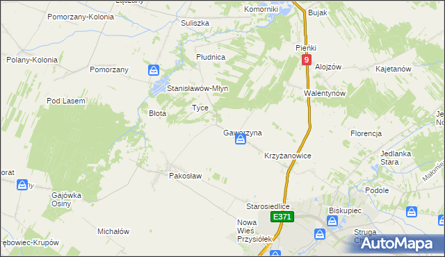 mapa Gaworzyna, Gaworzyna na mapie Targeo