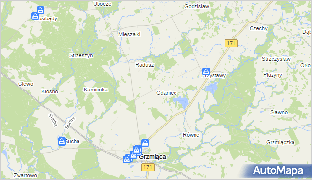 mapa Gdaniec, Gdaniec na mapie Targeo