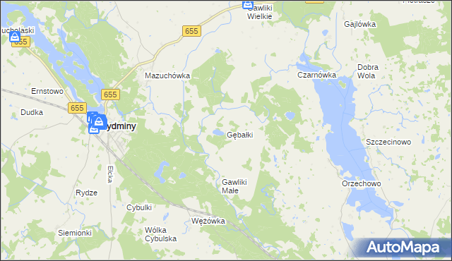 mapa Gębałki, Gębałki na mapie Targeo