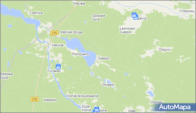 mapa Giełdon, Giełdon na mapie Targeo