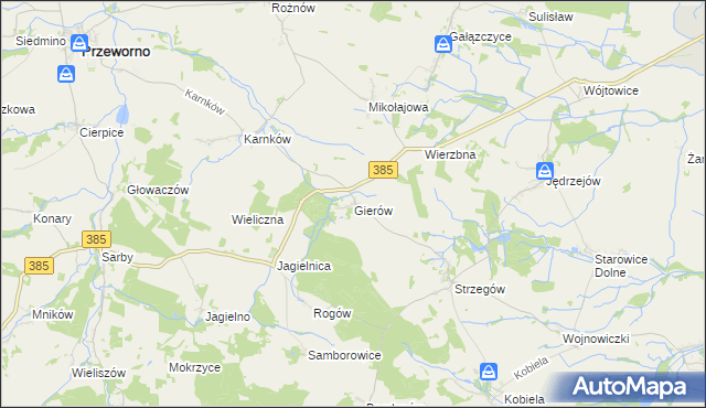 mapa Gierów, Gierów na mapie Targeo