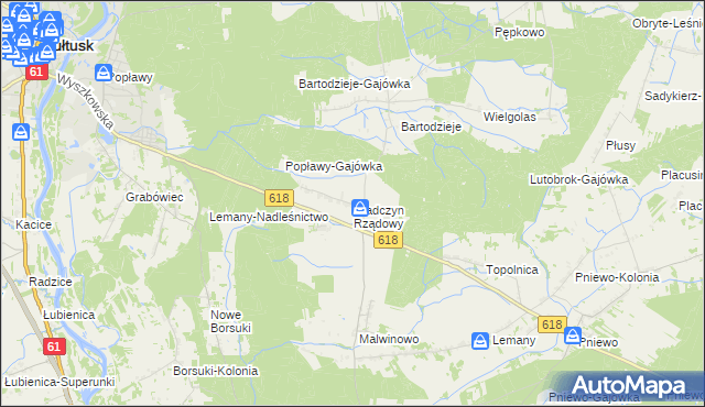 mapa Gładczyn Rządowy, Gładczyn Rządowy na mapie Targeo