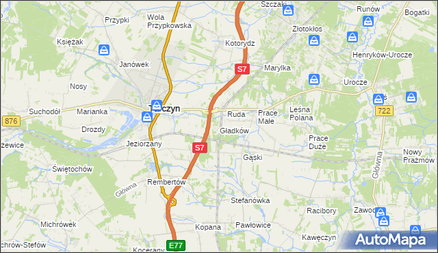 mapa Gładków, Gładków na mapie Targeo