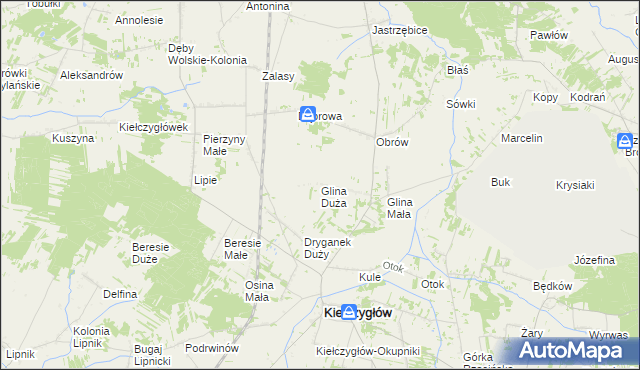 mapa Glina Duża, Glina Duża na mapie Targeo