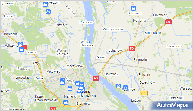 mapa Glinki gmina Karczew, Glinki gmina Karczew na mapie Targeo