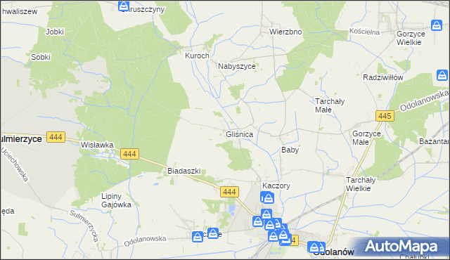 mapa Gliśnica gmina Odolanów, Gliśnica gmina Odolanów na mapie Targeo