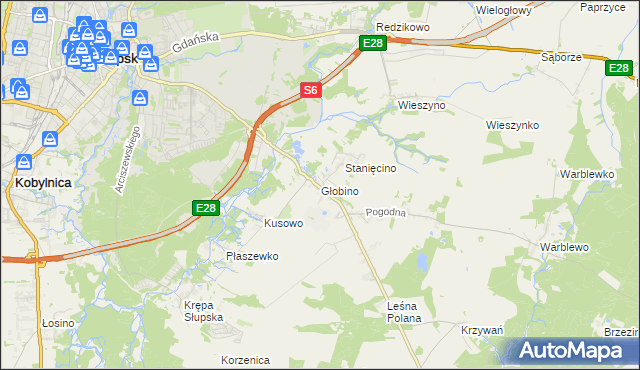 mapa Głobino, Głobino na mapie Targeo