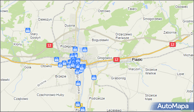 mapa Głogówko gmina Piaski, Głogówko gmina Piaski na mapie Targeo