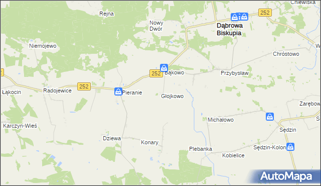 mapa Głojkowo, Głojkowo na mapie Targeo