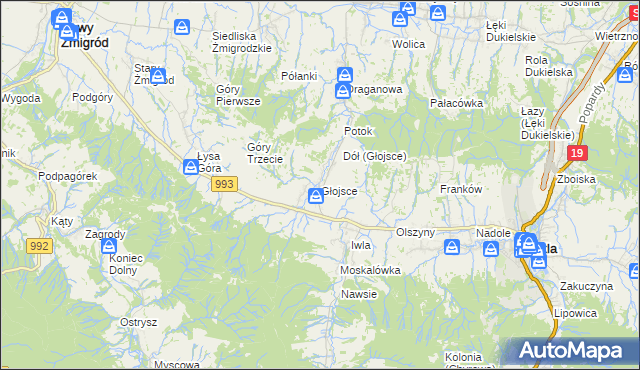 mapa Głojsce, Głojsce na mapie Targeo