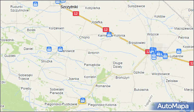 mapa Główczyn gmina Szczytniki, Główczyn gmina Szczytniki na mapie Targeo