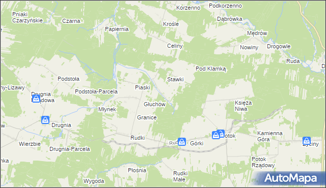 mapa Głuchów-Lasy, Głuchów-Lasy na mapie Targeo