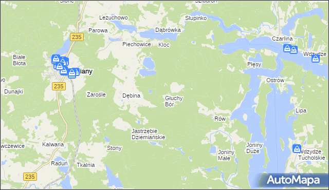 mapa Głuchy Bór, Głuchy Bór na mapie Targeo