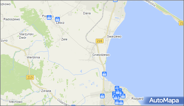 mapa Gnieżdżewo, Gnieżdżewo na mapie Targeo