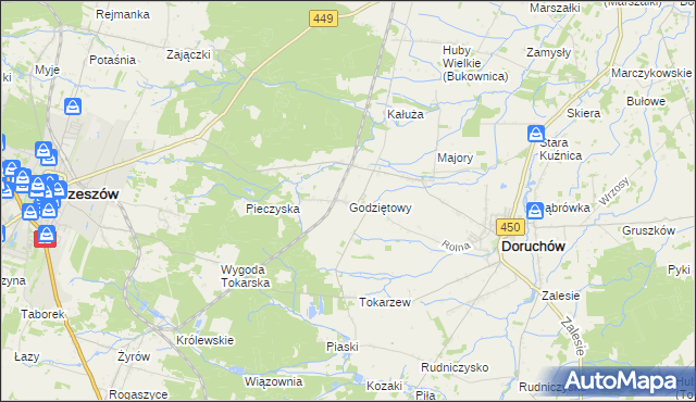 mapa Godziętowy, Godziętowy na mapie Targeo