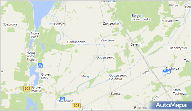mapa Godziszewo gmina Siedlec, Godziszewo gmina Siedlec na mapie Targeo