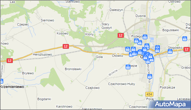 mapa Gola gmina Gostyń, Gola gmina Gostyń na mapie Targeo