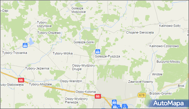 mapa Gołasze-Puszcza, Gołasze-Puszcza na mapie Targeo