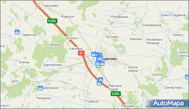 mapa Gołaszyn gmina Bojanowo, Gołaszyn gmina Bojanowo na mapie Targeo