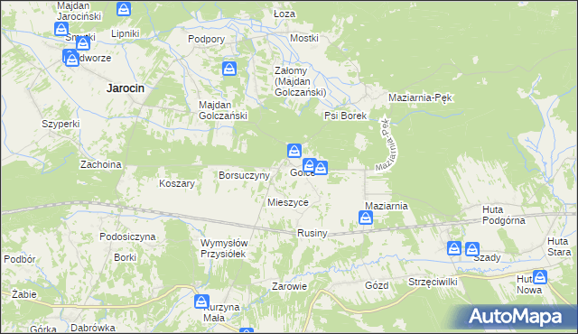 mapa Golce gmina Jarocin, Golce gmina Jarocin na mapie Targeo
