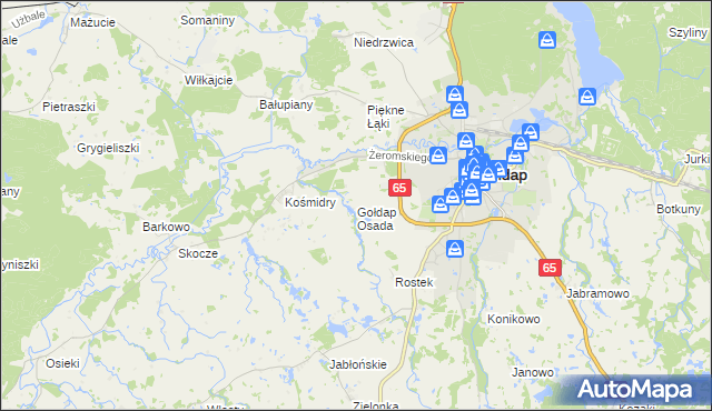 mapa Gołdap Osada, Gołdap Osada na mapie Targeo