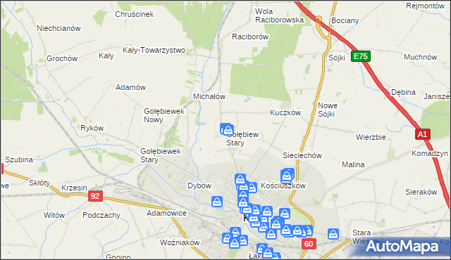 mapa Gołębiew Stary, Gołębiew Stary na mapie Targeo