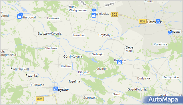 mapa Gołełąki, Gołełąki na mapie Targeo