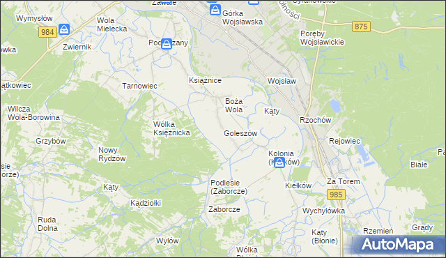 mapa Goleszów gmina Mielec, Goleszów gmina Mielec na mapie Targeo